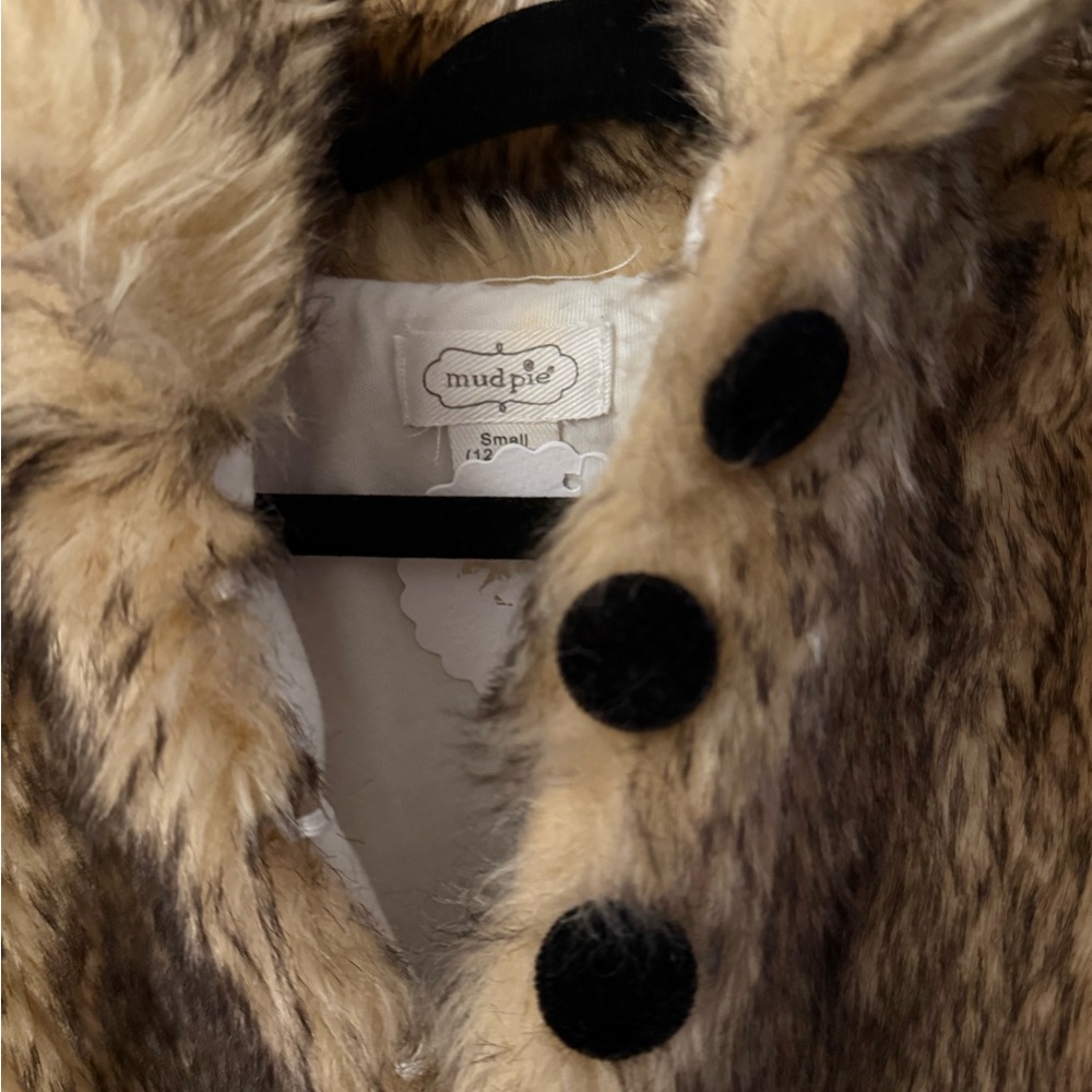 Mud Pie Faux Fur Tan Kids Jacket - Picture 3 of 8